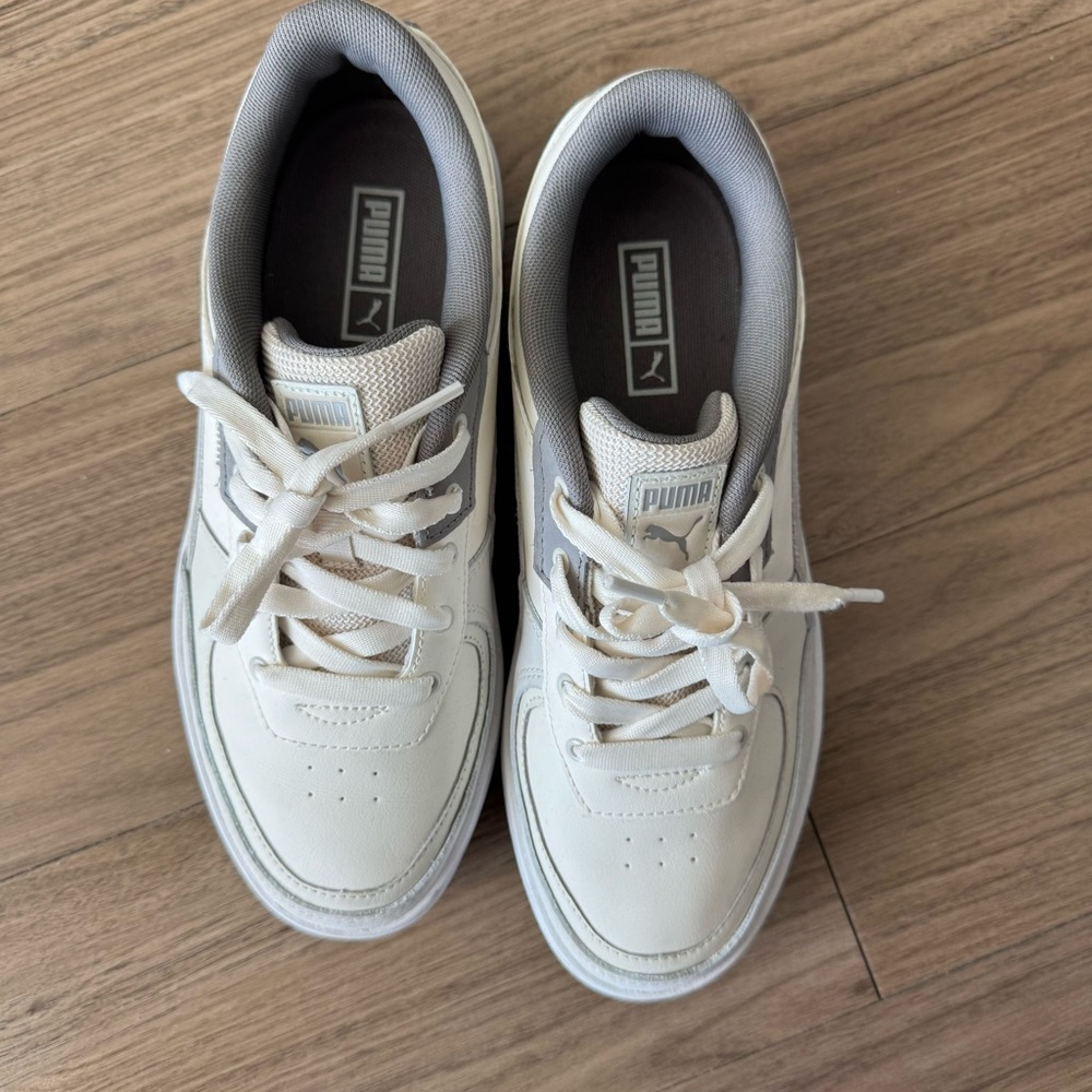 Womens PUMA Cali Dream Athletic Shoe - Warm White / Stormy Slate Size 9